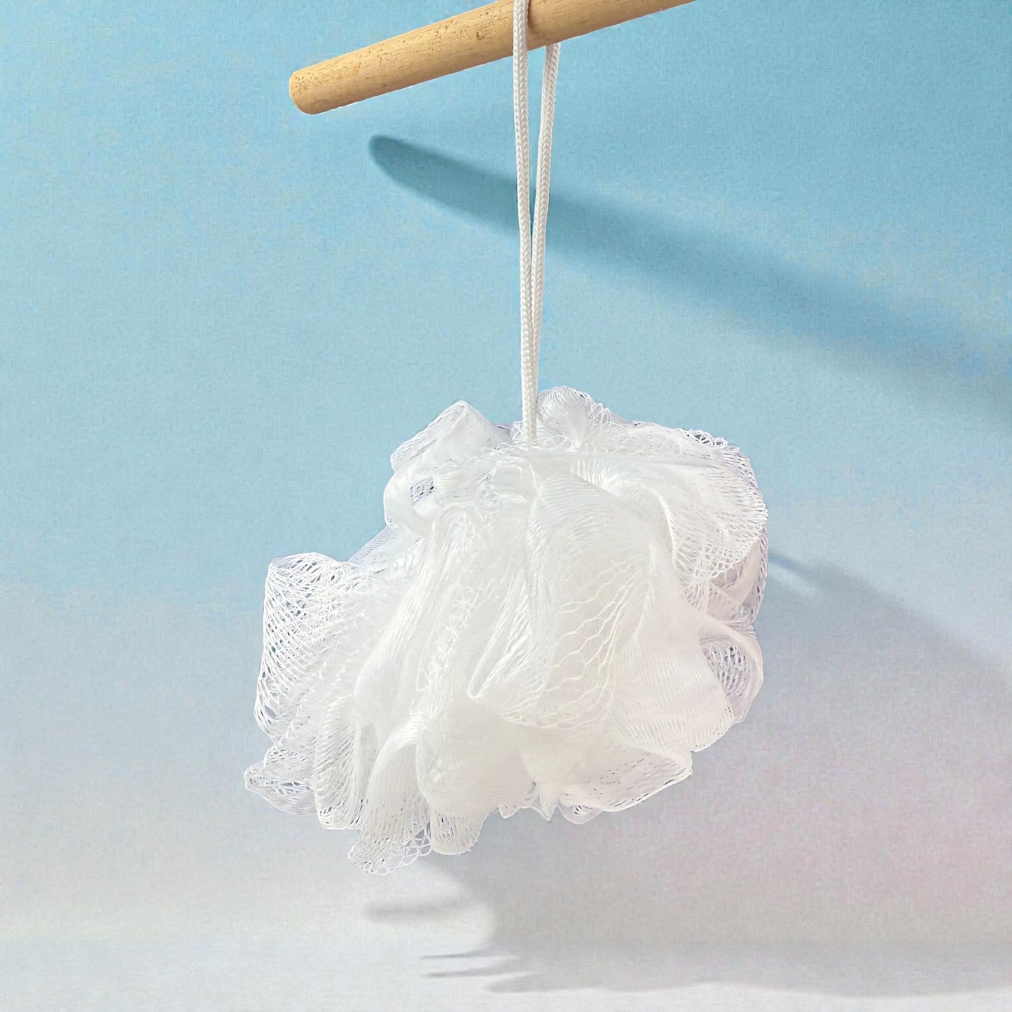 White Bath Pouf