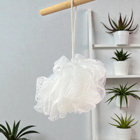 White Bath Pouf